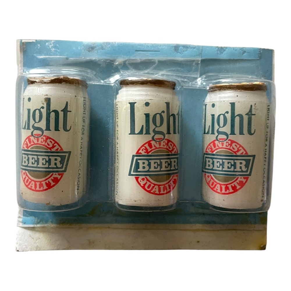 Vintage 1993 Wilton Light Beer Can Candles 3-Pack - New in Package Party Decor